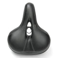 Black leather bicycle saddle for mountain bike, a single replacement seat with standard rails