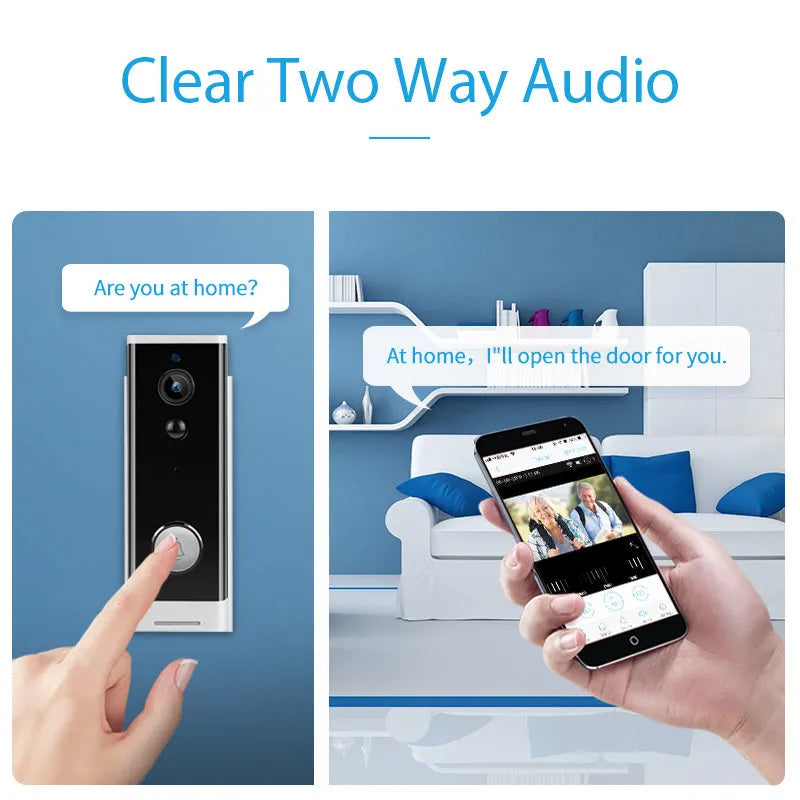 White wall-mounted network camera with 1080p resolution for mobile phone remote monitoring