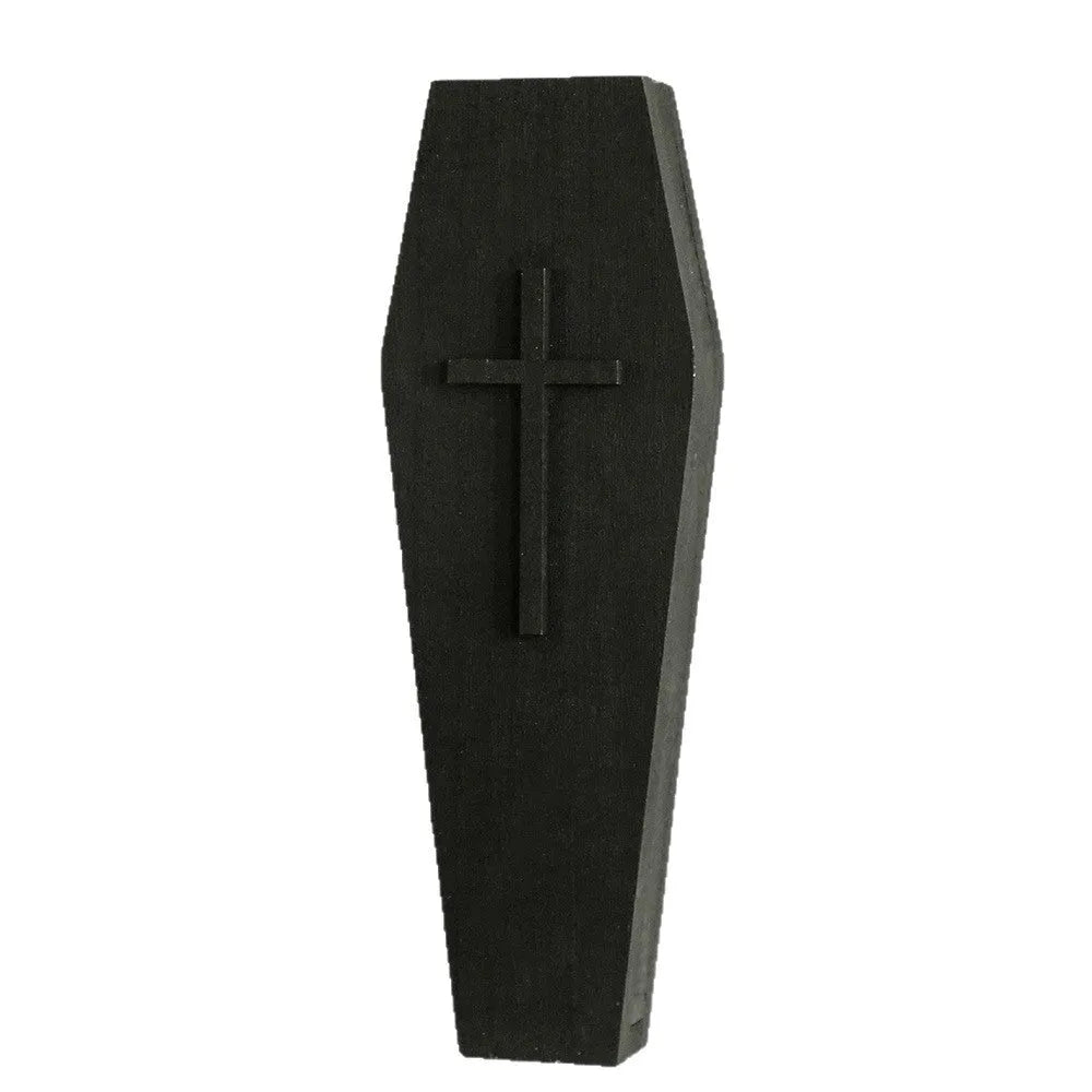 Wooden wall shelf with cross vase decoration in one of three colour options