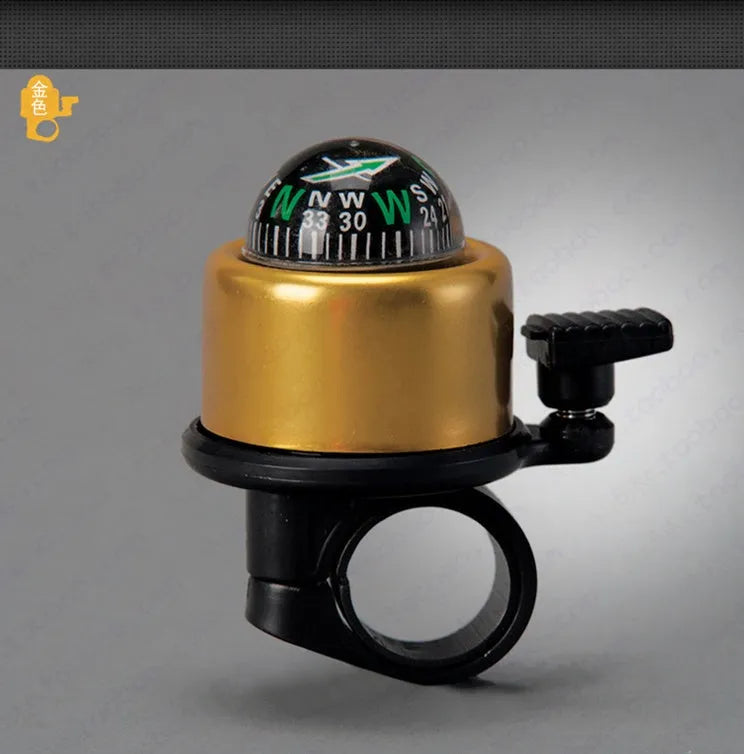 Bicycle Cycling Sport Handlebar Ring Compass Down Horn Bell Built-in Compass ABS Alloy 22mm Handlebar Fit Road Mountain Bike Bell Black Blue Gold Purple Red Silver Colours Available Bicycle Accessories