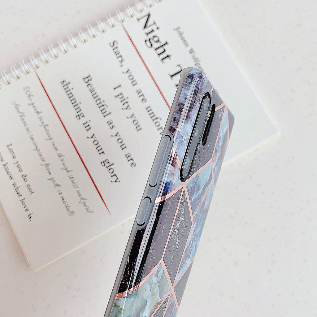Electroplated marble pattern TPU phone case for Huawei and Samsung smartphones