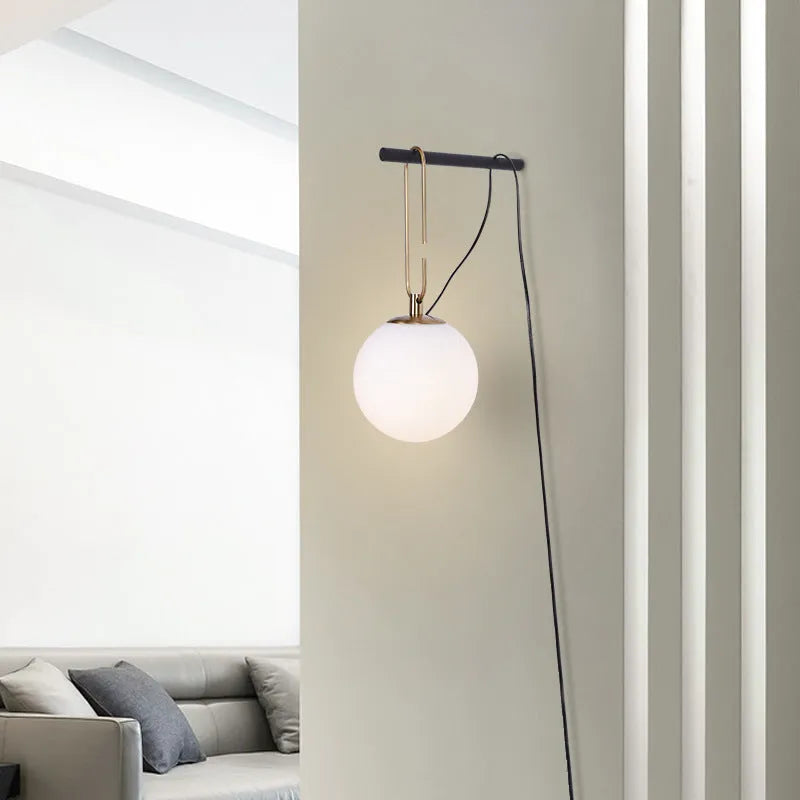 Nordic style glass wall lamp in European modern design with three light colour options