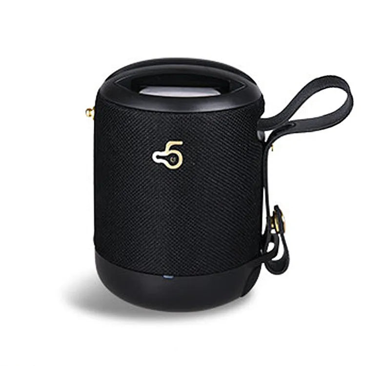 Portable waterproof Bluetooth speaker in multiple colours with portable belt showing compact design