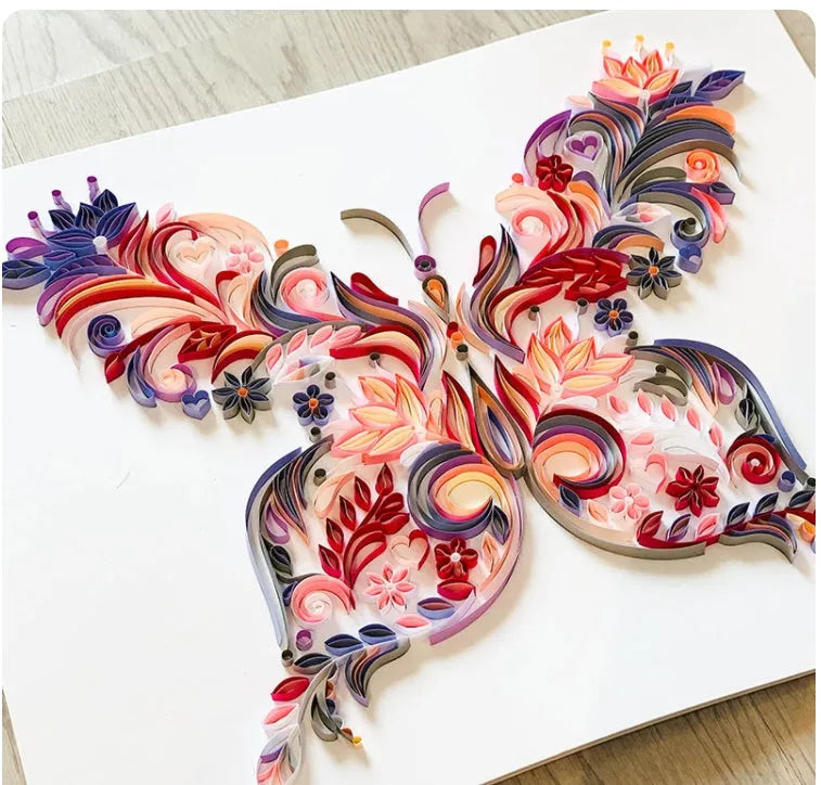 20 inch handmade butterfly quilling paper craft decoration with tool kit