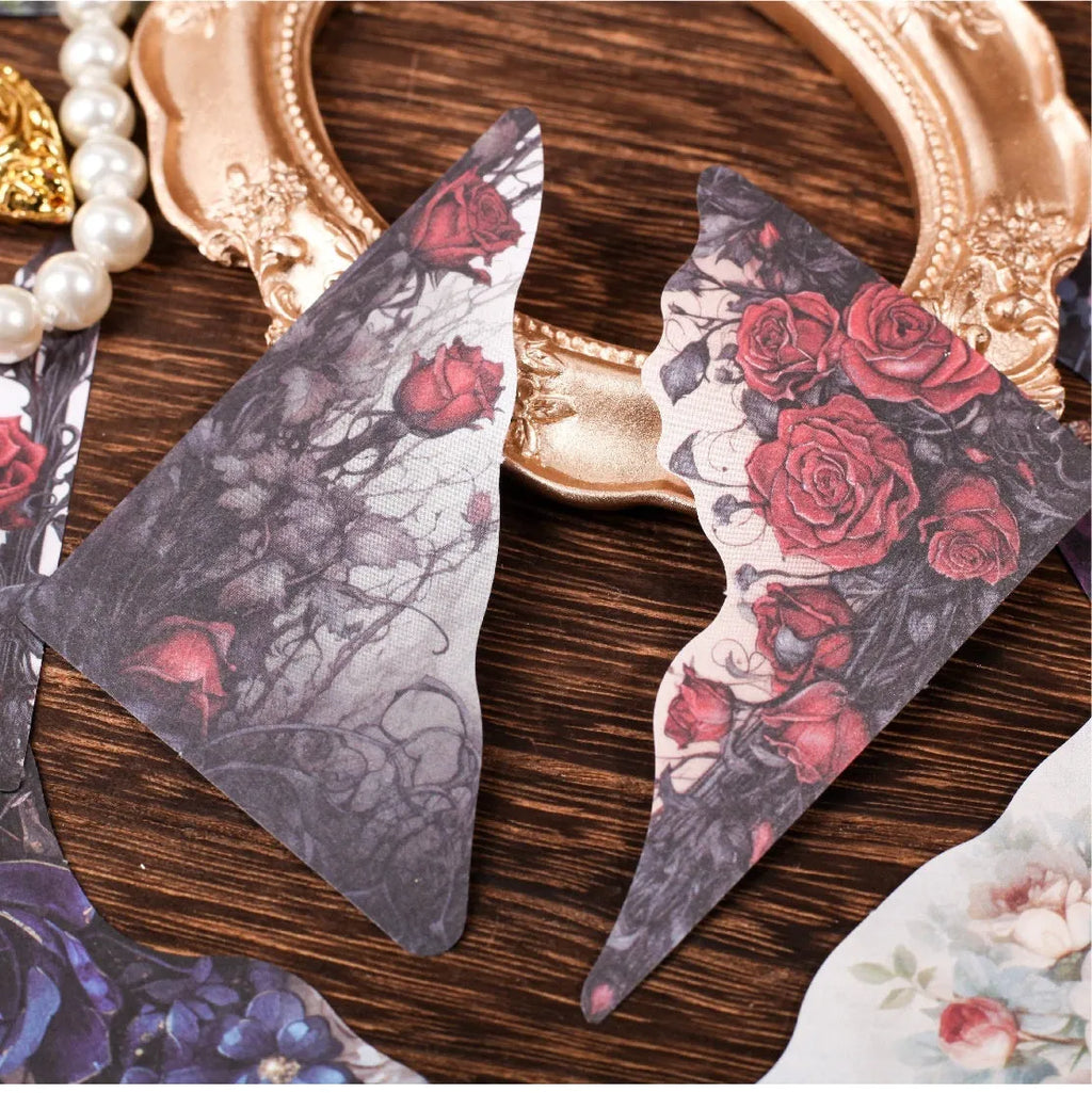 Set of 20 nature pattern bookmarks in Spring Vine, Pink Plum, Red Rose, Blue, Green Wild, and Purple Dew colours