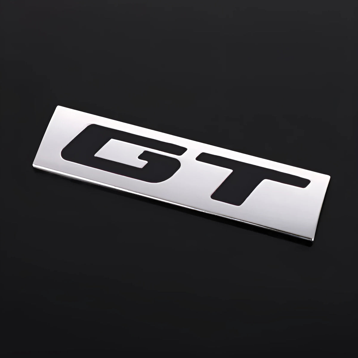 Turbocharged Hybrid metal car sticker emblem, 7.5 x 2cm GT badge in Black or White for car body