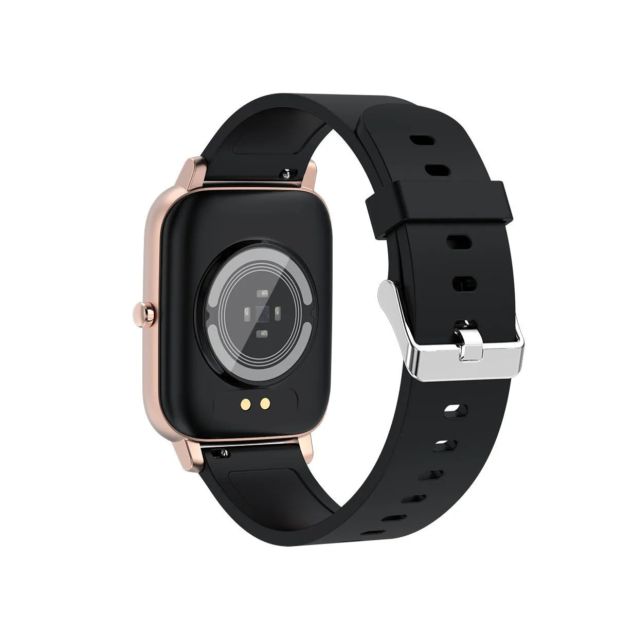 H80 sports smart watch with black silicone strap showing ECG and blood oxygen monitoring on screen