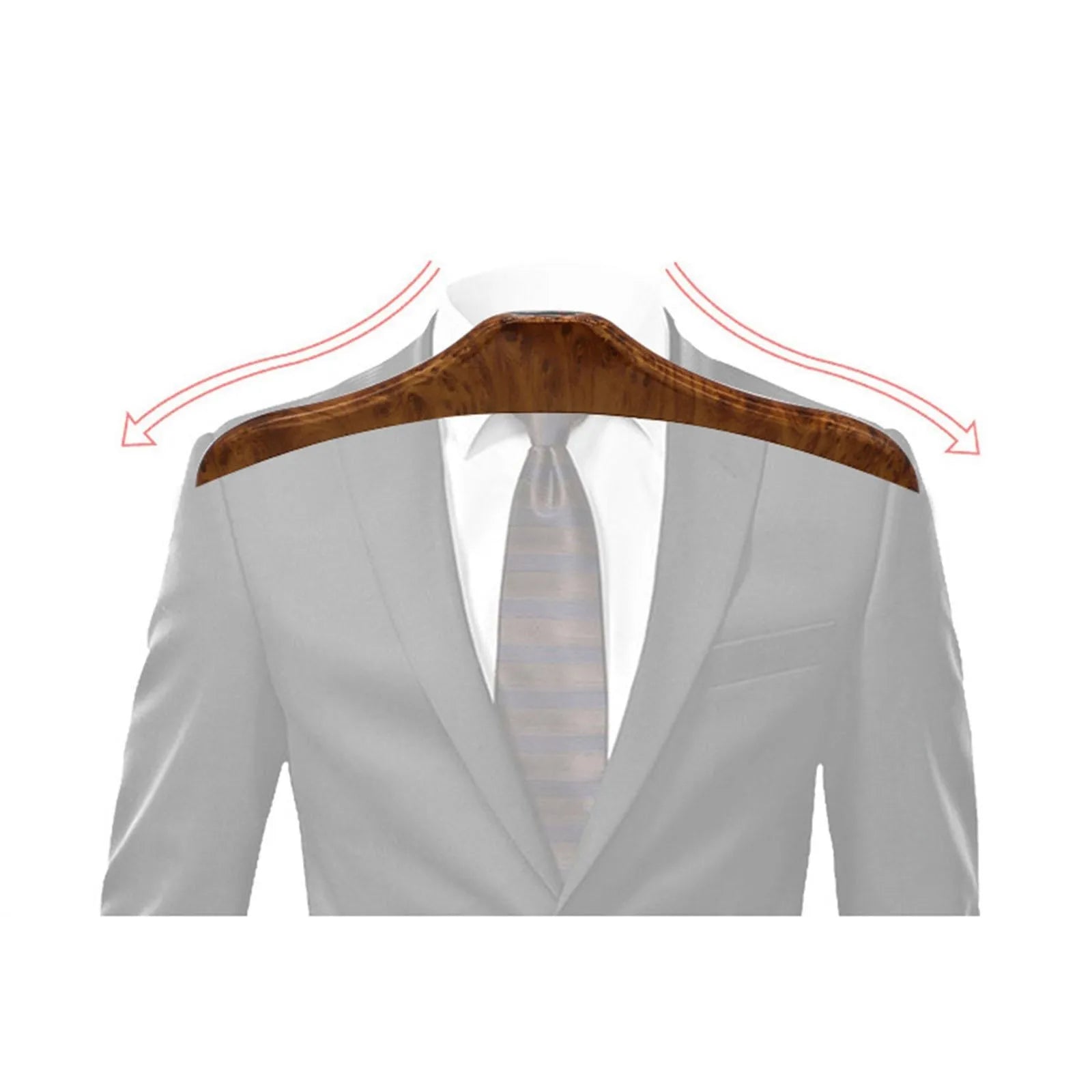 Stainless steel car mounted clothes hanger with wood yellow finish and detachable design