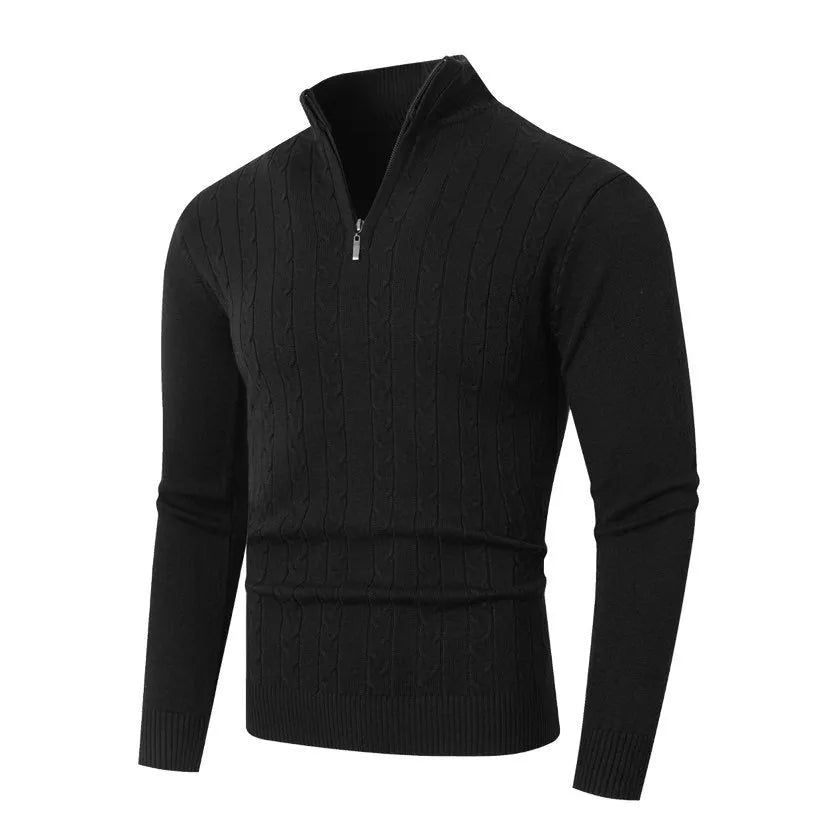 Men's casual modal blend knit sweater pullover in loose fit thickened style available in nine colours