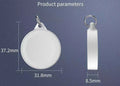 White magnetic USB watch charger with circular coil base for Apple Watch 1-4, keychain format