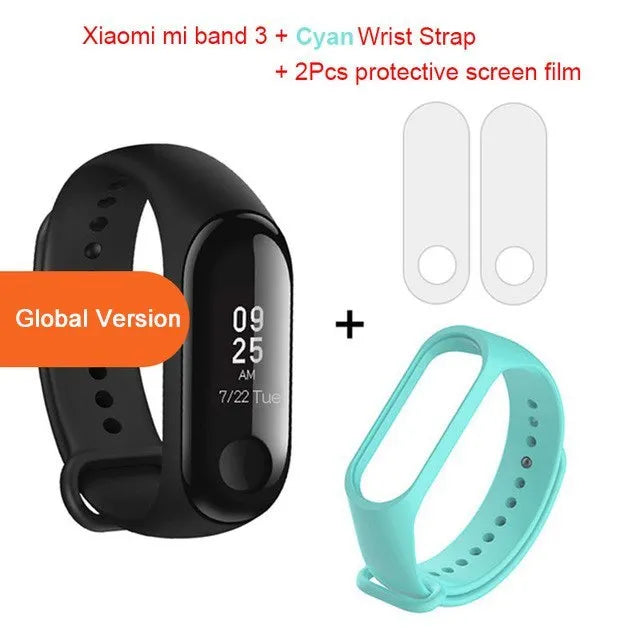 Xiaomi Mi Band 3 fitness tracker smart bracelet with 0.78-inch OLED touch screen and silicone strap, 50m waterproof