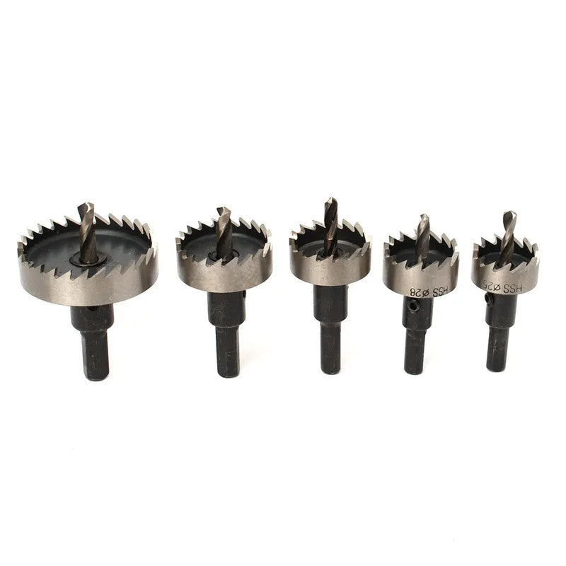 2-piece cutter drill bit set with 12 HSS stainless steel hole saw bits from 15mm to 50mm