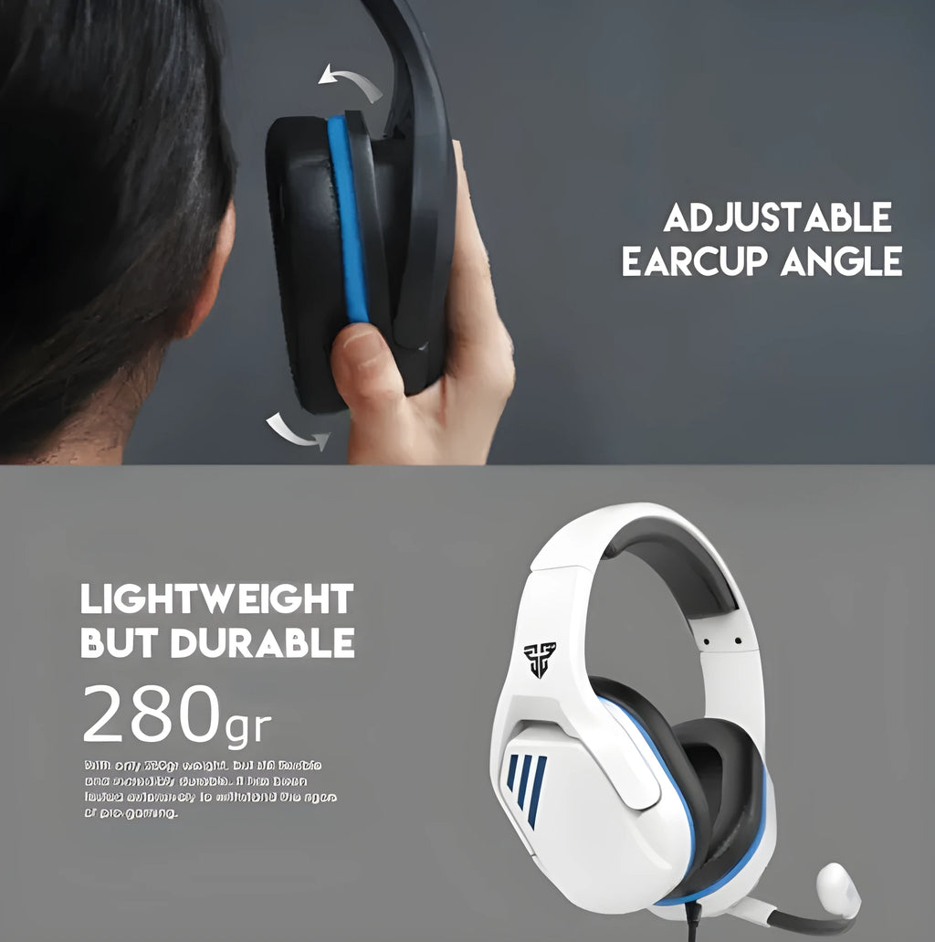 MH86 esports headwear with built-in USB wired headphones showing 50mm drivers and omnidirectional microphone