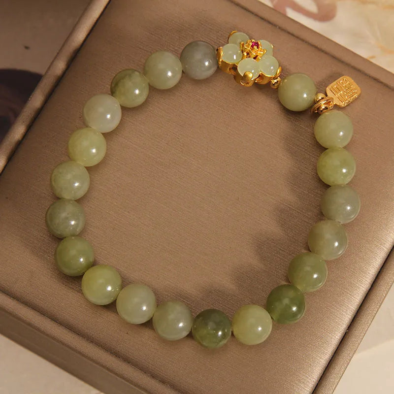 Women's casual alloy bracelet in a unique grey jade colour.
