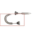 S925 sterling silver punk nail stud earring on an ear hook, showing straight and curved style options.