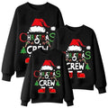 Christmas elk cartoon print family matching sweater in polyester with long sleeves and slim fit, Style A or Style B.
