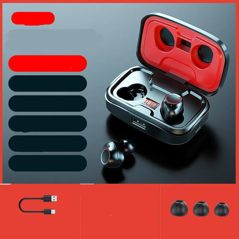 Black wireless Bluetooth in-ear earphones with private-mould eartips on a white background.