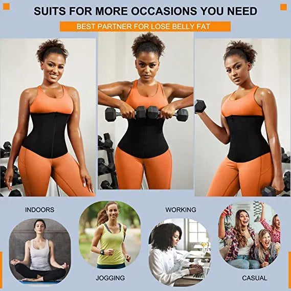 Adjustable neoprene belly band for waist shaping and abdominal compression support
