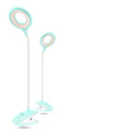 Green USB rechargeable touch control LED table lamp on a wooden desk