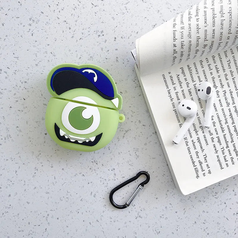 Cartoon animal silicone protective case for Apple AirPods 1 and 2 headphones in multiple colours
