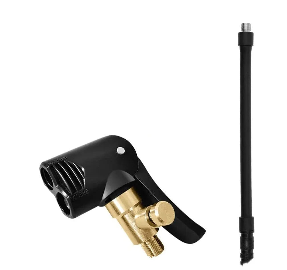 Vehicle air conversion inflatable nozzle with two chuck connectors and 16cm hose