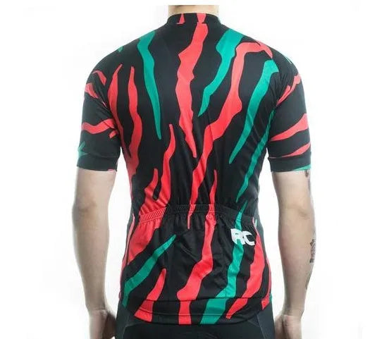 Ripped cycling jersey with full-length zipper and reinforced pockets, XS-XXXL