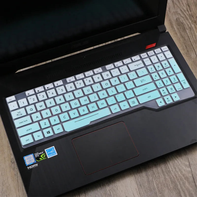 ASUS Flight laptop keyboard protective film cover in multiple colour options on a keyboard
