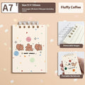 A7 small notebook 7.3x10.3cm with 80 sheets and 5-hole binding, shown in assorted colour styles.