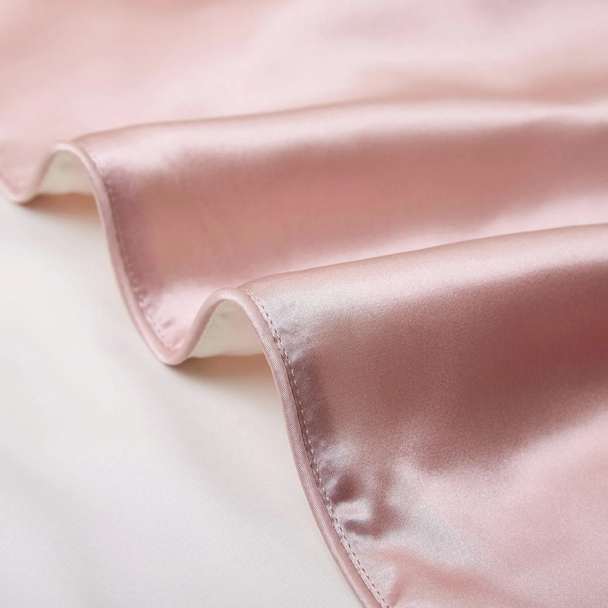 Mulberry silk pillowcase with rope trim in bean paste purple colour