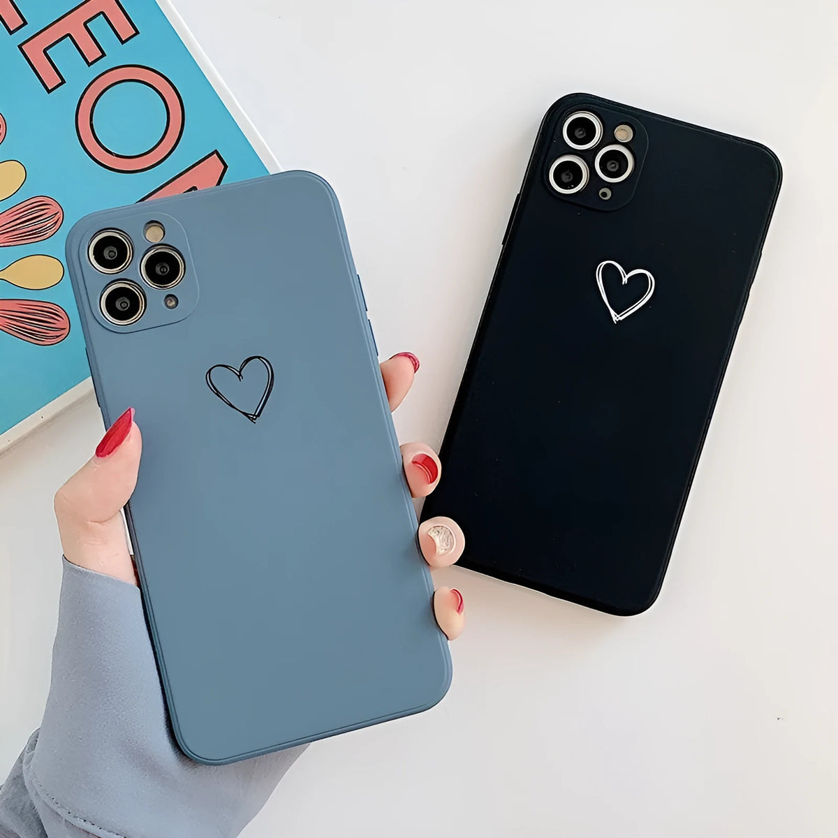 Silicone TPU phone case for Apple iPhone in solid colour options
