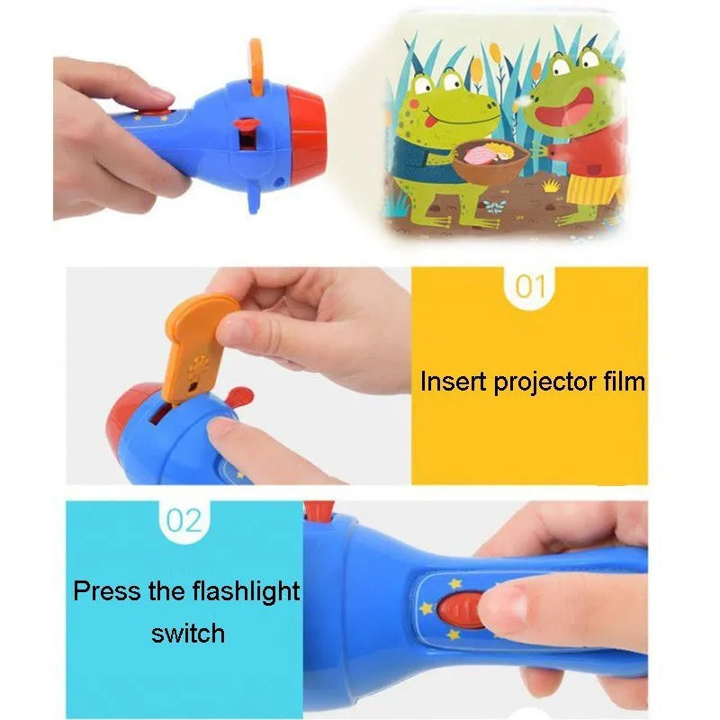 SmartKids children's story projector torch with four rotating discs for bedtime story projection