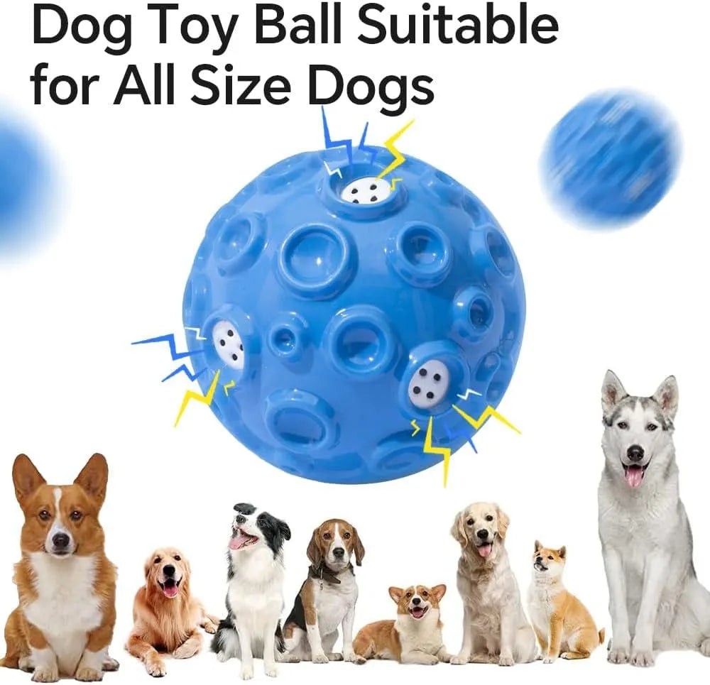 Natural rubber dog toy ball with textured surface in choice of five colours for aggressive chewers