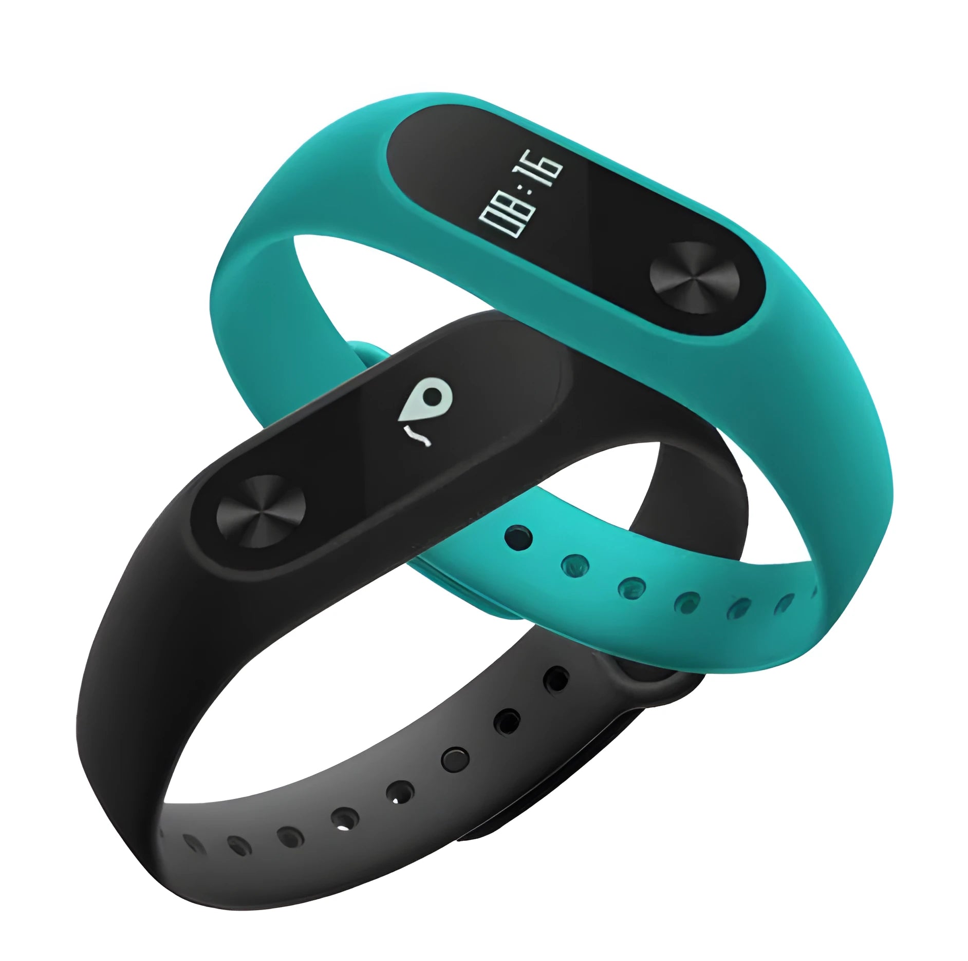 Xiaomi Mi Band 2 black fitness tracker with OLED screen on a wrist
