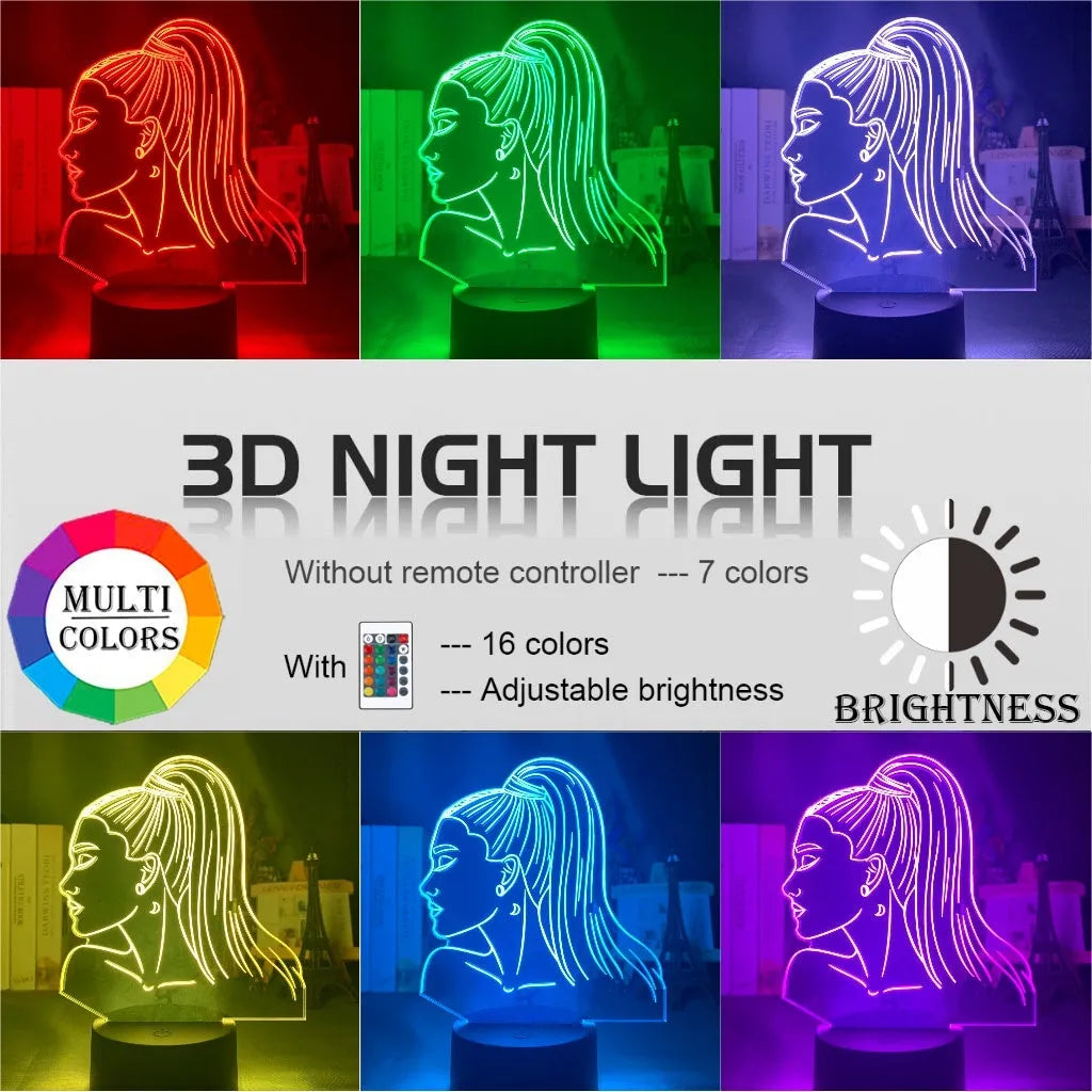3D acrylic LED night light in European style showing dimensional shade design