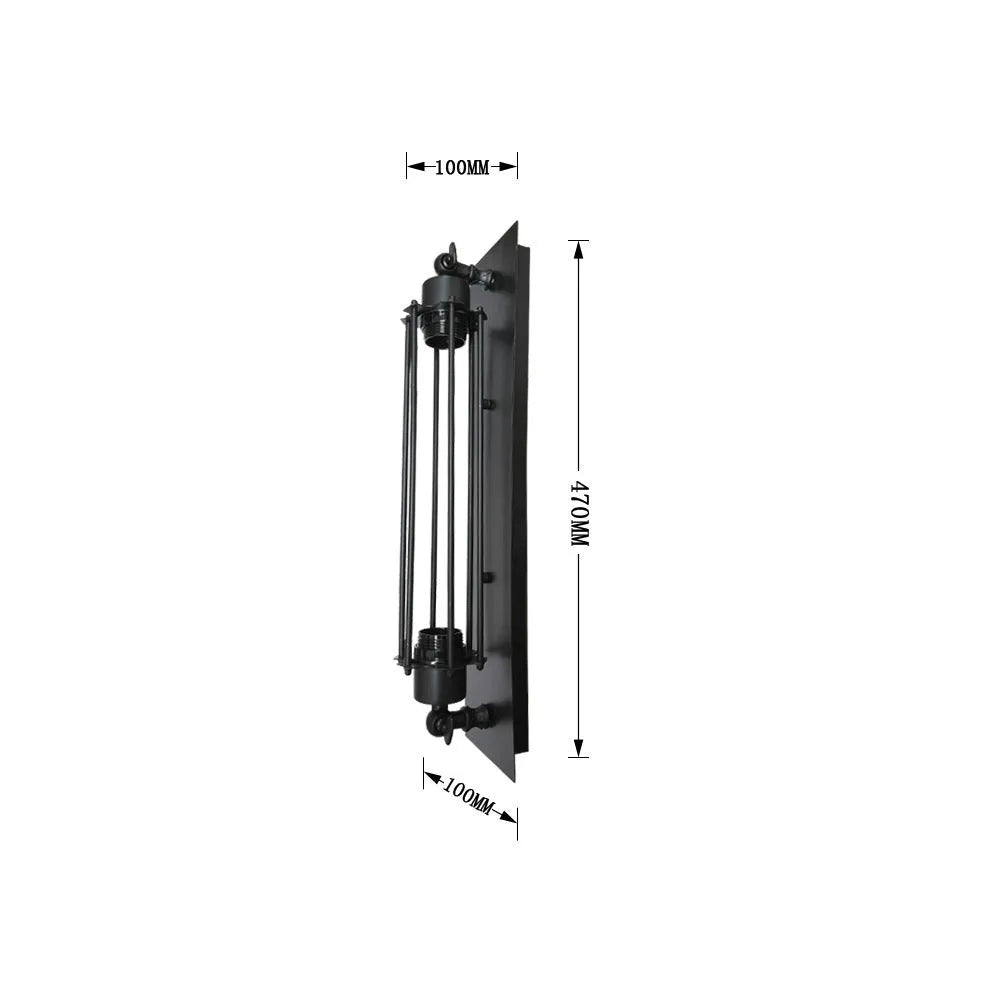 Retro industrial iron wall lamp in black or two-tone, American style, EU or US specification