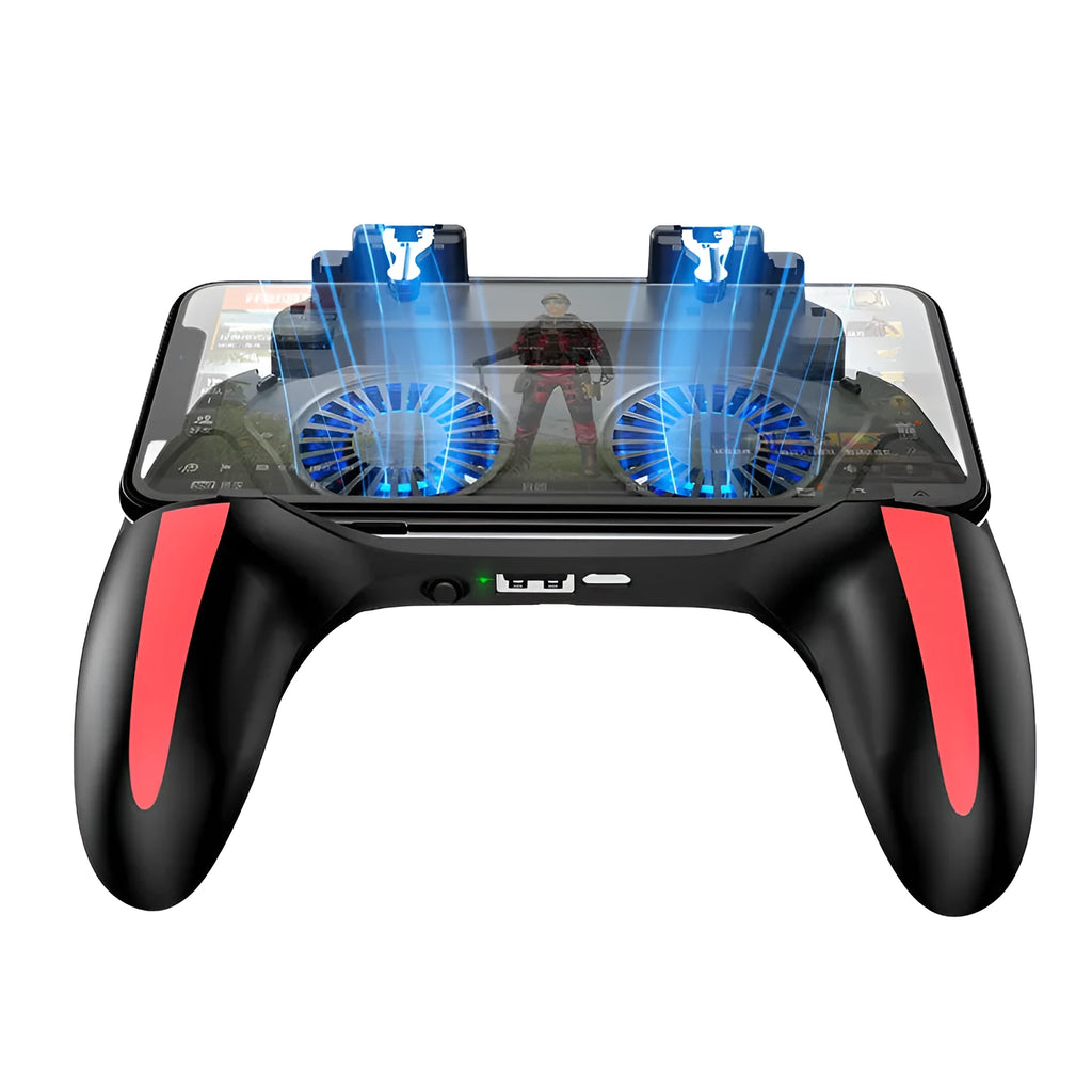 H10 mobile game controller for Android phones showing touch screen interface and compatible phone size range.