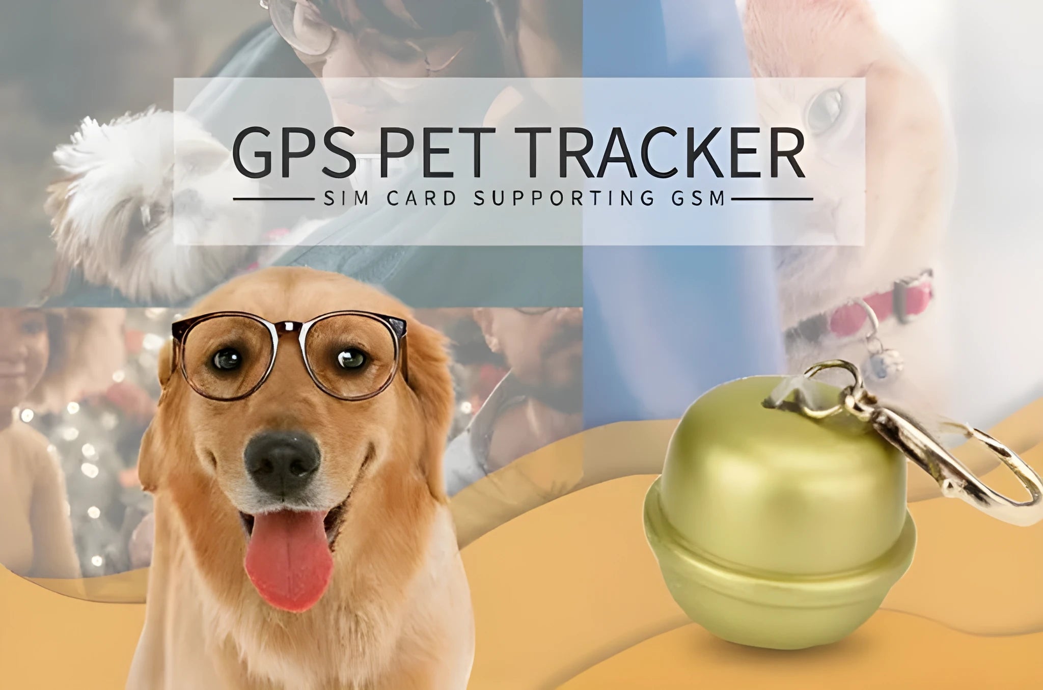 GPS tracking unit attached to an adjustable nylon dog collar in various colours.