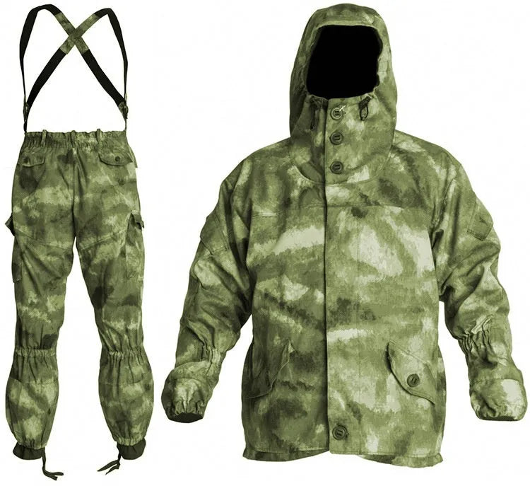 Special Forces tactical mountain battle suit in cotton blend fabric, shown in a camouflage colour option.