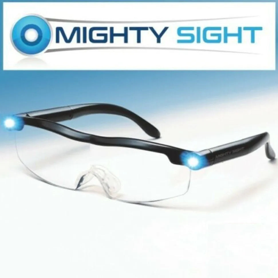 Transparent black USB LED reading glasses with scheduled illumination feature and ABS frame