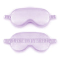 Double-sided silk-like eyeshade mask in rayon elastic satin showing multiple colour options.