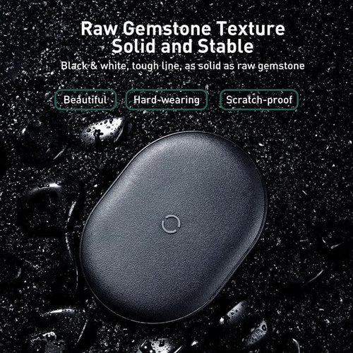 Black and white 15W wireless charging pad with Type-C port for mobile phone charging
