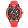 Men's black quartz wristwatch with luminous dial and calendar, waterproof to 30 metres.