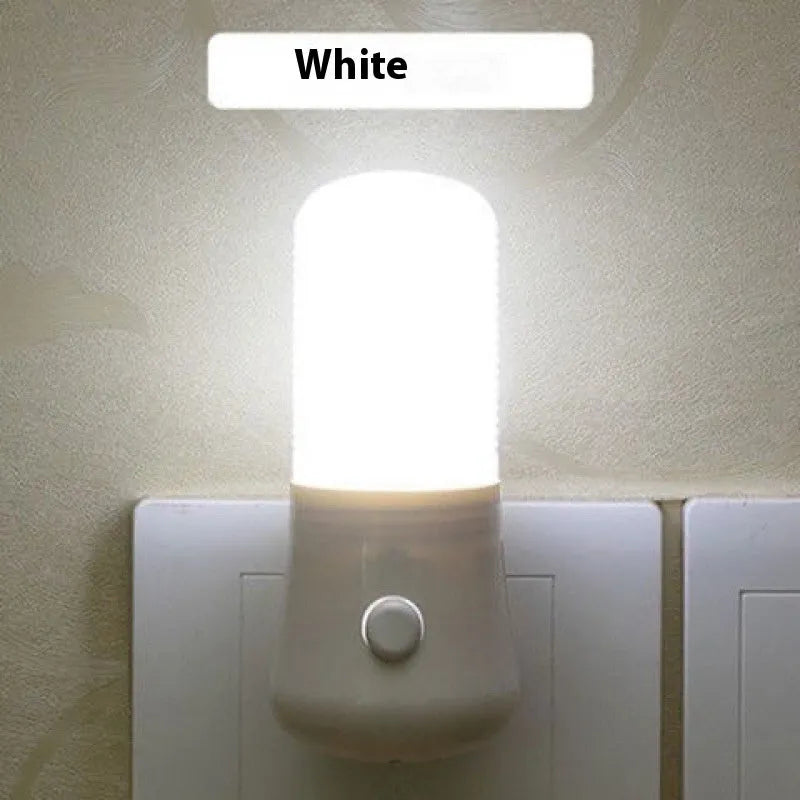 Modern minimalist plug-in night light with square 6.5cm design and dual light options