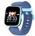Blue H39T smart children's watch with TPU strap showing 1.4 inch screen displaying step count.