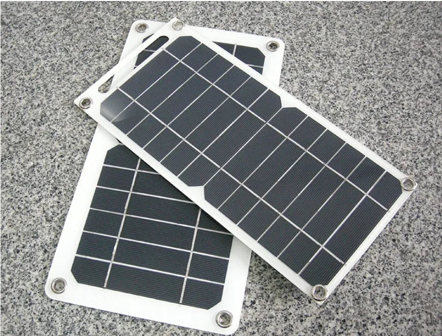 Semi-flexible monocrystalline solar panel 5V 6W with PET packaging and integrated voltage regulator