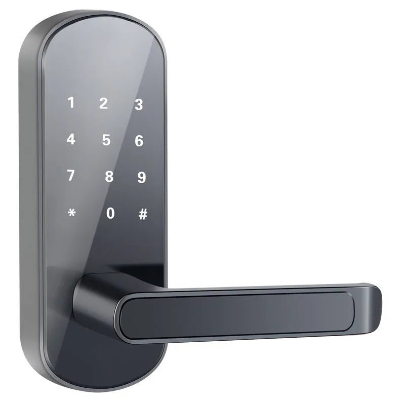 Smart Bluetooth fingerprint lock in black or silver for keyless door entry