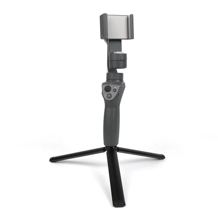 Black aluminium alloy tripod with smartphone mount and stabiliser for Apple iPhones