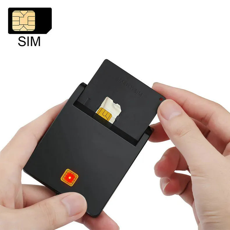 DM-HC65 USB Smart Card Reader in black ABS housing with USB 2.0 interface for secure card reading