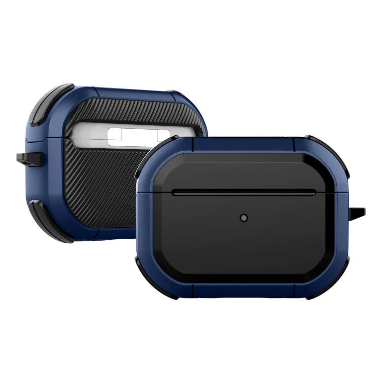 Black TPU and PC protective shell for AirPods Pro and AirPods 1 or 2 generation models