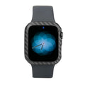Black leather half wrap case with carbon fiber texture for 44mm Apple Watch 4